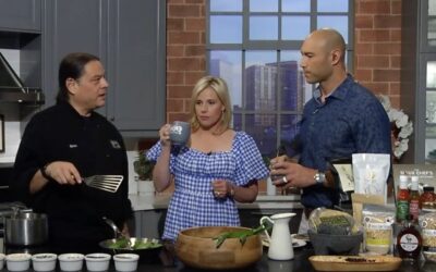 KSTP Twin Cities Live Sean Sherman interview and cooking Nixtamal Bowl with Cedar Maple Tea